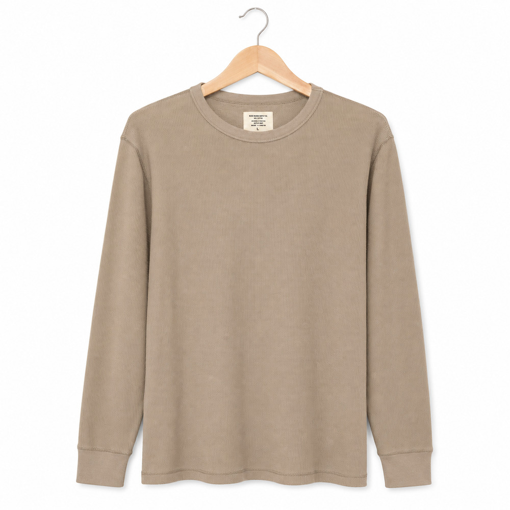 Buck Mason Beige Vintage Thermal Surplus Tee Mens XL Minimalist 100% Cotton NWOT